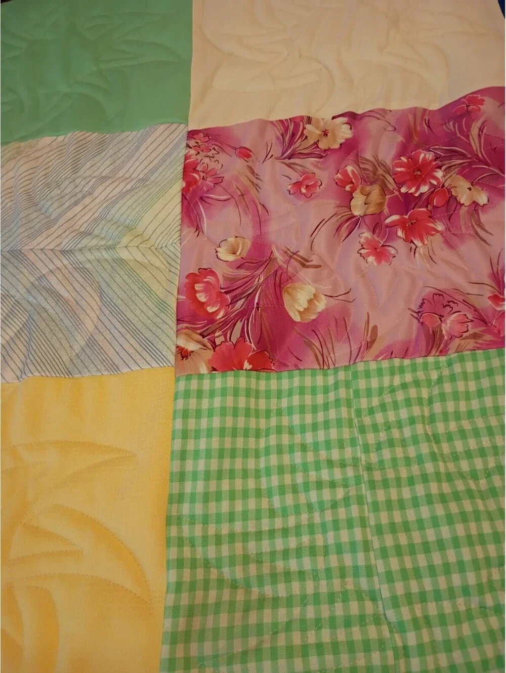 Vintage Handmade Mutt Patchwork Quilt Tribal Sun Hard Rock Coastal 71x90